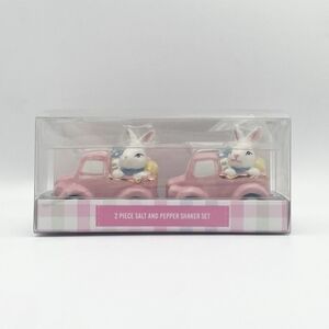 🆕️ Pink Bunny Truck Salt and Pepper Shaker Set NWT